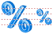 Blue percent icons