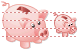 Empty piggy bank icons