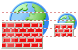 Internet firewall icons