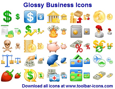 Glossy Business Icon Set screenshot