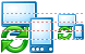 Server synchron- ization icons
