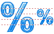 Blue percent icons