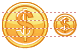 Dollar coin icons