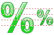 Green percent icons