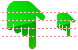 Pointing down icons