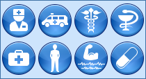 blue medical icons