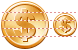 Dollar coin icons