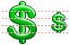 Green dollar icons